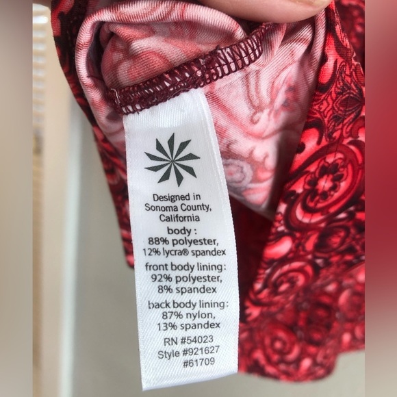 Athleta Tank Top Size Small Tall Paisley Damask Fuse Racerback Tank Built In Bra - Picture 6 of 11